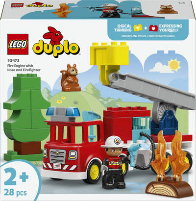 Set ndërtimi LEGO DUPLO 10473 Fire Truck, 28 pjesë, mbi 2 vjeç, i kuq