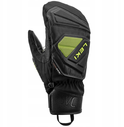 Doreza ski Leki WCR C-Tech 3D Mittens, për të rritur, neon e verdhë e zezë, madhësia 8.5