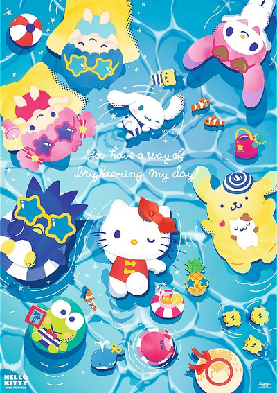 Puzzle Trefl Hello Kitty Summer Vibes, 1000 pjesë, shumëngjyrësh