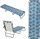 Shezlong plazhi NILS NC1641, palos, 186x53 cm, blu me palma
