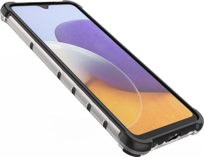 Kapak mbrojtës Hurtel Honeycomb për Samsung Galaxy A22 4G, xhel TPU, i zi