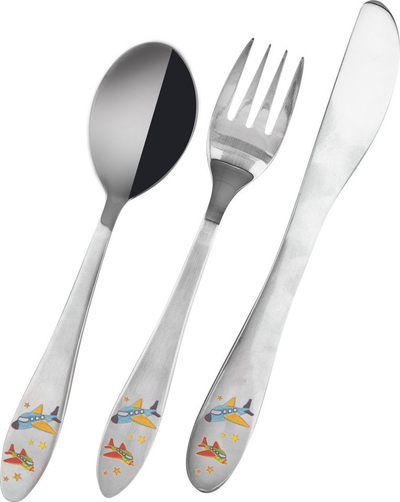 Set bestekësh Orion për fëmijë, 3 copë, çelik inox, argjendtë