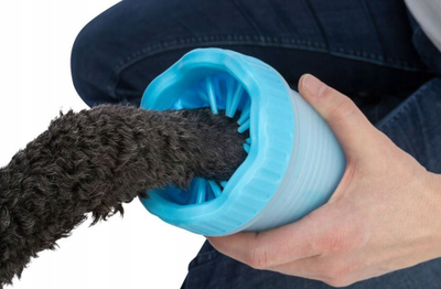 Pastrues putrash për qen Trixie Paw Cleaner, silikon, 11x15cm, blu