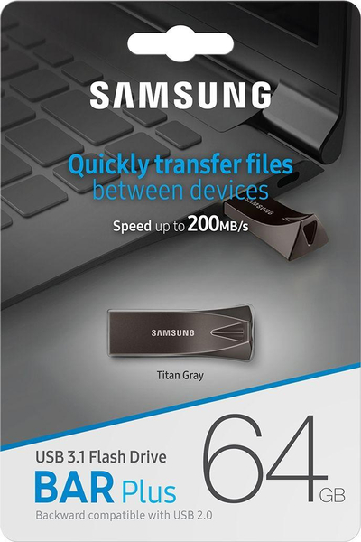 USB Samsung BAR Plus 2020, 64GB, USB 3.1, i hirtë