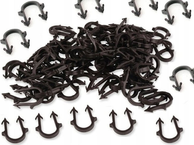 Kapëse tubash Loose Clips, plastikë e butë fleksibile, për ngrohje nën dysheme, të zeza