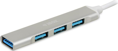 USB-разгранувач iBOX IUH3FAS, 4 порти, USB 3.0, сребрен