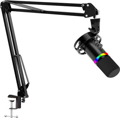 Mikrofon dinamik Redragon Solara GM307, USB dhe XLR, RGB, i zi