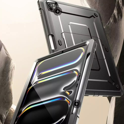 Mbrojtëse tableti Supcase Unicorn Beetle Pro për iPad Pro 13" 2024, me këmbë mbajtëse, e zezë