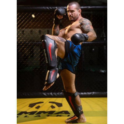 Mbrojtëse këmbe Bushido Shin Calf and Foot Guards M, shkumë e trashë, mbyllje me Velcro, të zeza