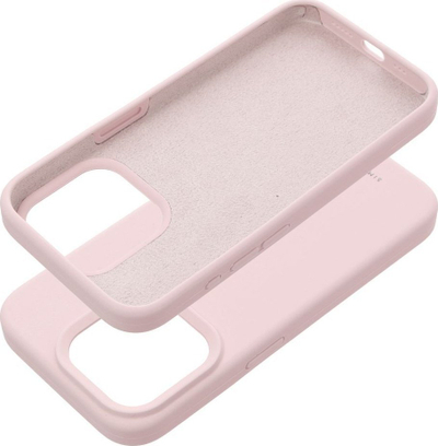 Kapak silikoni Roar Cloud Skin për iPhone 15 Pro, mbron anët dhe pjesën e pasme, rozë e çelët