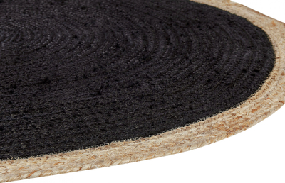 Tapet jute MENEMEN Round, 120 cm, formë rrethore, i zi