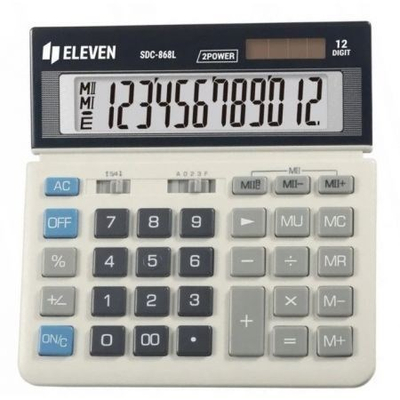Kalkulator tavoline Eleven Eleven SDC-868L, 12 shifra, bardh e zi