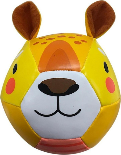 Top lodër Bobo Soft Ball me veshë leopard, material i butë, për foshnje, shumëngjyrësh