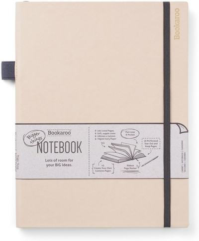Bookaroo Bigger Things Notebook Journal Cream - If Cardboard Creations Ltd