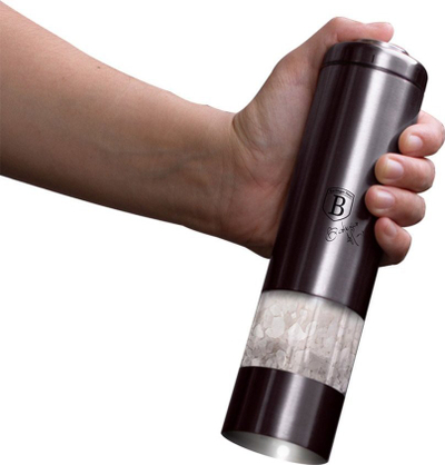 Mulli elektrik për kripë edhe piper Berlinger Haus Carbon Pro Line BH-9295, çelik inox, 23cm, gri e errët