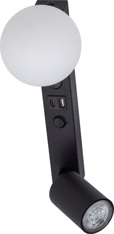 Aplik muri Vox Vox 2, me portë USB dhe USB C, i zi