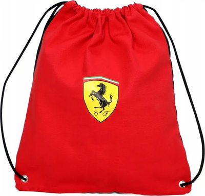 Çantë shpine me litar Ferrari Scuderia, poliester, për palestër, e kuqe e zezë