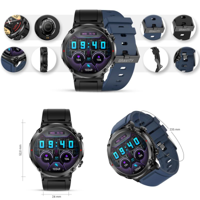 Ora e zgjuar Gravity GT21 5, ekran 1.6", Bluetooth 5.0, blu e errët (navy)