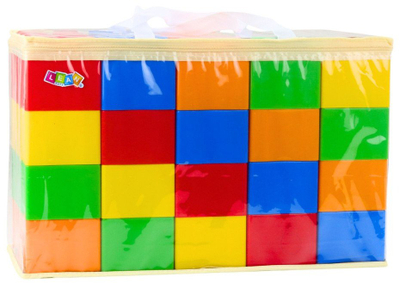 Set kubesh ndërtesë LeanToys, 20 copë, me çantë, shumëngjyrëshe