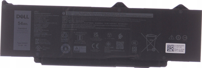 Bateri laptopi Dell 54Wh, Lithium ion, e zezë