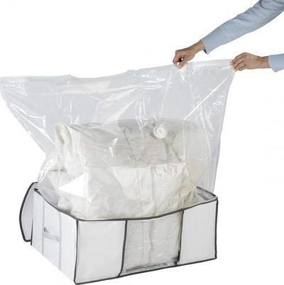 Kuti vakum për rroba Wenko Vacuum Soft Box L, madhësia L, transparente