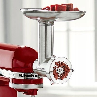 Аксесоар мелница за месо KitchenAid 5KSMMGA, метал, за планетарни миксери, сребрена