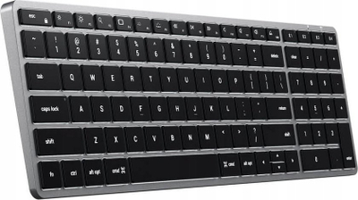 Tastierë Bluetooth Satechi X2 Slim, me numpad, ndriçim i pasëm, Space Gray