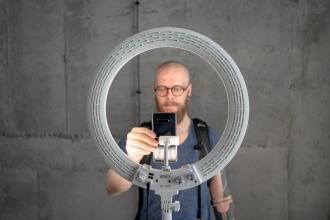 Dritë unazore LED Newell RL-18A, 18", 3200-5500K, e bardhë