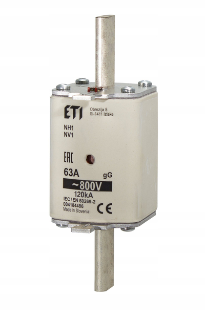 Lidhje sigurese ETI Kombi 004184489, 125A, 800V NH1, e bardhë