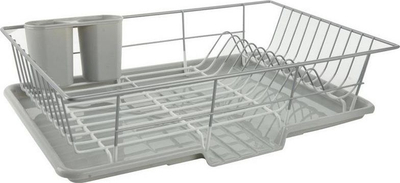 Raft për enë për tharje, me vend për pjata dhe takëme, i bardhë