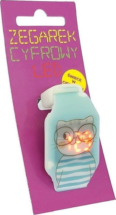 Ora digjitale MCD LED Watch Kitten, ekran LED, rrip silikoni, shumëngjyrëshe
