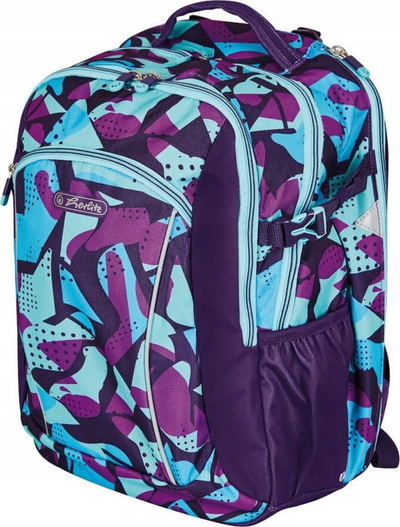 Çantë shpine shkolle Herlitz Ultimate CamoPurple, poliestër, dizajn camo, blu e vjollcë