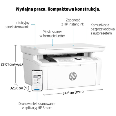 Printer multifunksional HP LaserJet M140w, A4, Wi-Fi, i bardhë