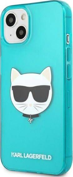 Mbështjellës telefoni Karl Lagerfeld KLHCP13SCHTRB, për iPhone 13 mini, hardcase, blu me shkëlqim