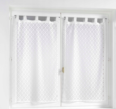 Perde rrjete Douceur d'Intérieur Odilia, set me 2 copë, 60 x 120 cm, e bardhë