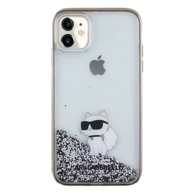 Futrollë Karl Lagerfeld KLHCN61LKCNSK për iPhone 11 / XR 6.1", e tejdukshme me glitter