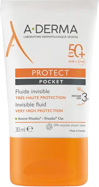 Lëng kundër diellit A-Derma Sun Fluid SPF 50 Protect Pocket, 30 ml