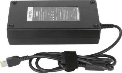 Adapter karikues për laptop Mitsu ADL170NDC3A, 20V 170W 8.5A, prizë drejtkëndore Lenovo Yoga, i zi