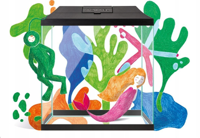 Set akuariumi Aquael Leddy Mini Creative Set 30, 12.6L, me filtër Turbo Mini, transparent