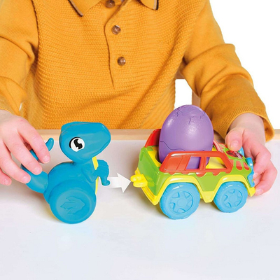 Lodër makinë me dinosaurë Tomy Jurassic World, me vezë surprizë, shumëngjyrëshe