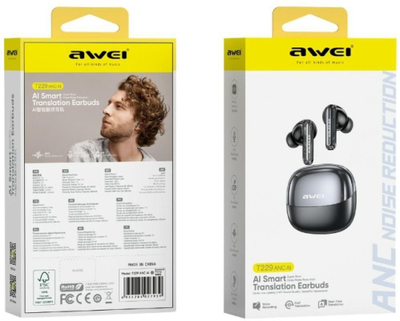Kufjet Awei T229 ANC AI, Bluetooth 6.0, me stacion mbushës, të zeza