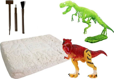 Set arkeologjik Leantoys Dinosaur Tyrannosaurus Rex, skelet 3D, me drita, shumëngjyrësh