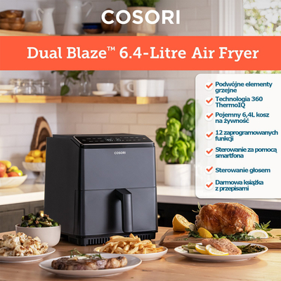 Fritezë me ajër të nxehtë Cosori CAF-P583S-KEUR, 6L, 1700W, me ekran, e zezë