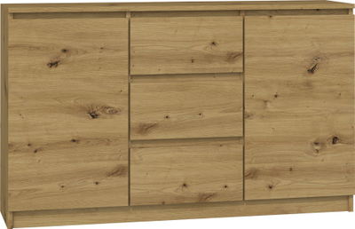 Комода Топешоп Chest of Drawers 2D3S, 120 cm, 3 фиоки 2 врати, artisan даб