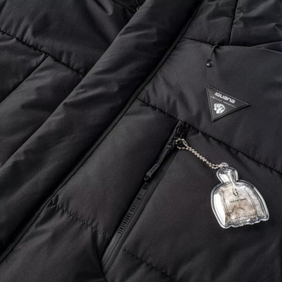 Xhaketë pallto Iguana Tialgo Jacket M, me pupla, e gjatë, e zezë