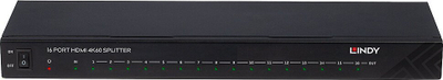 Ndarës HDMI Lindy 38161, 16 porta, 4K 60Hz, i zi