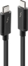 Kabllo Lindy Thunderbolt 3, USB Type C në USB Type C, 2 m, e zezë