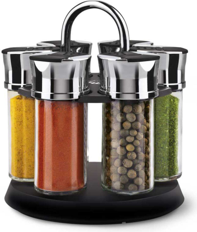 Set kavanozësh për erëza Lamart LT7009, 6 copë, 85 ml, blu