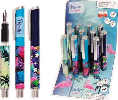 Сет пенкала со мастило Cresco Go Pen Paradise Vibes, 12 парчиња, врв M, повеќебојни