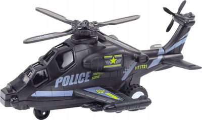 Lodër helikopter policie Lean Toys HT7721, friksion, me drita edhe zë, i bardhë ose i zi